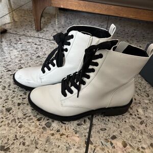 White combat boots